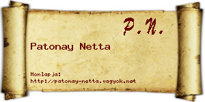 Patonay Netta névjegykártya